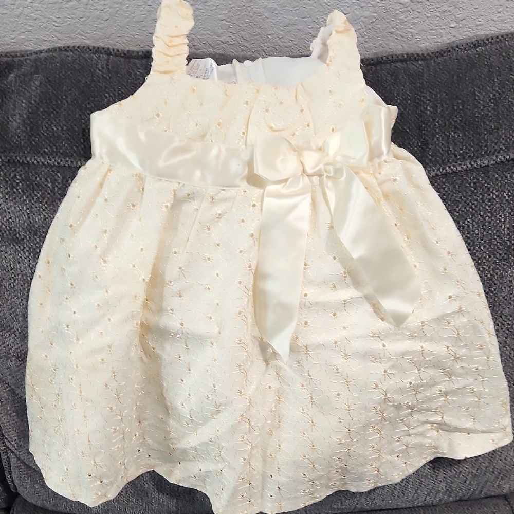 Bonnie Jean Cream Floral Baby Dress
